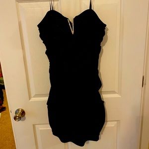 Black strapless dress